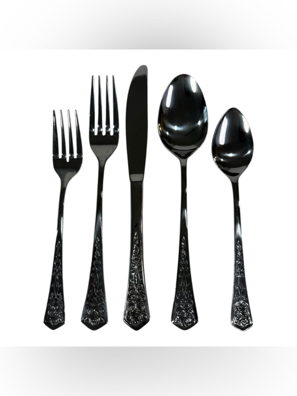 New Vtg Oxford Hall Queen's Tapestry Stainless Flatware Svc For 8 Set Japan MCM